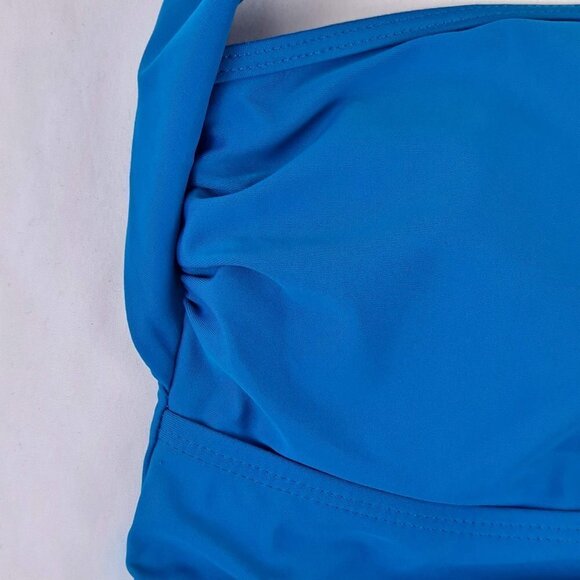 Tempt Me Size Med Turquoise Blue Tankini Swim One Shoulder Ruching NWT - Picture 4 of 15